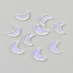 Glass Pendants, Moon, Clear AB, 16x11x2.7mm, Hole: 1.2mm(GLAA-WH0042-49)