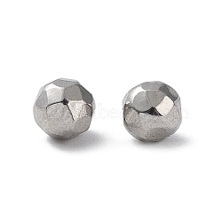 303 Stainless Steel Beads, No Hole/Undrilled, Diamond Cut, Round, Stainless Steel Color, 4mm(STAS-Q302-30A-P)