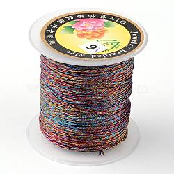 Round Metallic Thread, Embroidery Thread, 3-Ply, Colorful, 0.4mm, about 164.04 yards(150m)/roll(MCOR-L001-0.4mm-18)