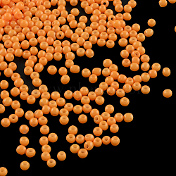 12/0 Grade A Round Glass Seed Beads, Baking Paint, Orange, 12/0, 2x1.5mm, Hole: 0.7mm, about 30000pcs/bag(SEED-Q009-FJX13)