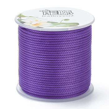 Polyester Braided Cords, for Jewelry Making Beading Crafting, Mauve, 1.5mm, about 21.87 yards(20m)/roll