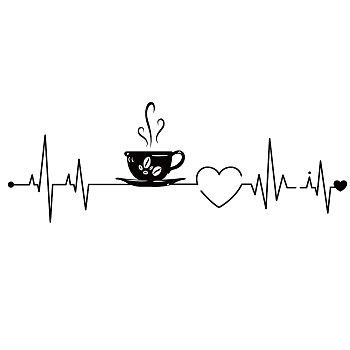 PVC Wall Stickers, for Coffee Bar Decoration, Heart Pattern, 290x750mm