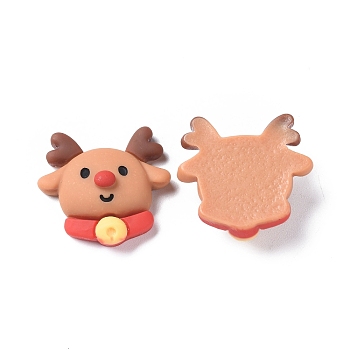 Christmas Theme Opaque Resin Cabochons, Deer, 24.5x26x9mm