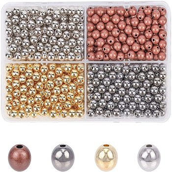 CCB Plastic Beads, for DIY Jewelry Making, Round, Mixed Color, 8x7mm, Hole: 2mm, 4 colors, 200pcs/color, 800pcs/box