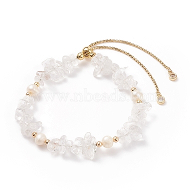Puces de pierres précieuses naturelles et bracelet coulissant perlé pour femme(BJEW-JB08334)-4