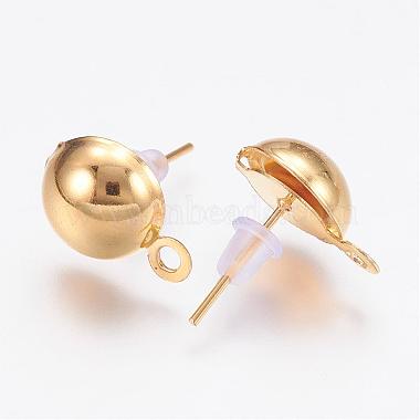 Iron Stud Earring Findings(IFIN-F136-10mm-08G)-2