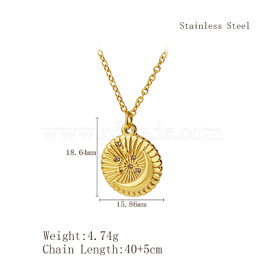 Flat Round Stainless Steel Necklaces