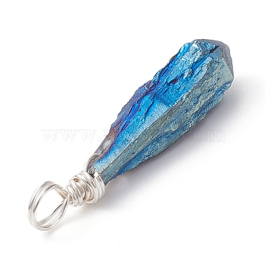 Electroplated Natural Quartz Crystal Dyed Pendants(PALLOY-JF02324-06)-4