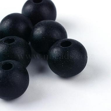 12mm Black Round Wood Beads