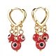 Evil Eye Lampwork Round Beads Dangle Hoop Earrings(EJEW-JE04826-05)-2