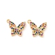 Butterfly Brass Micro Pave Colorful Cubic Zirconia Charms(KK-G435-40G)-2