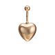 Piercing Jewelry Real Gold Plated Brass Heart Navel Ring Belly Rings(AJEW-EE0004-001B)-1