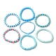 7Pcs 7 Style Polymer Clay Heishi Surfer Stretch Bracelets Set(BJEW-SW00088-01)-1