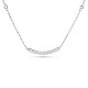 TINYSAND CZ Jewelry 925 Sterling Silver Cubic Zirconia Bar Pendant Necklaces(TS-N010-S-18)-1