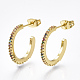 Brass Micro Pave Cubic Zirconia Stud Earrings(X-EJEW-S201-51A)-2