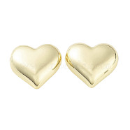 Brass Stud Earrings for Women, Heart, Real 18K Gold Plated, 17.5x20mm(EJEW-D088-02G)