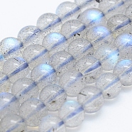Natural Labradorite Beads Strands, Round, 5mm, Hole: 1mm, about 84pcs/strand, 15.7 inch(40cm)(G-J373-14-5mm)