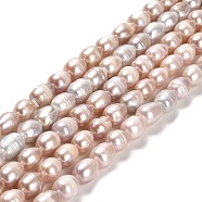 Natural Cultured Freshwater Pearl Beads Strands, Rice, Grade A+, Bisque, 8.5~10.5x6.5~7.5mm, Hole: 0.7mm, about 35~39pcs/strand, 13.19 ~13.58''(33.5~34.5cm)(PEAR-E016-181B)