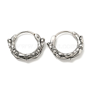 316 Surgical Stainless Steel Hoop Earrings, Ring, Antique Silver, 15.5x4mm(EJEW-D096-12AS-21)