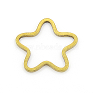 Brass Chain Links, Star, Unplated, Nickel Free, 16x16x1mm(KK-M031-C)