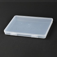 Rectangle Polypropylene(PP) Plastic Boxes, Bead Storage Containers, with Hinged Lid, Clear, 20x12x1.7cm, Inner Diameter: 11.5cm(CON-Z003-05C)