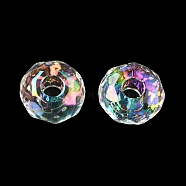 Transparent Acrylic Beads, Large Hole Beads, Rondelle,  Colorful, Colorful, 14x8mm, Hole: 4.7mm(TACR-D011-01A)