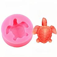 Food Grade Silicone Molds, Fondant Molds, For DIY Cake Decoration, Chocolate, Candy, UV Resin & Epoxy Resin Jewelry Making, Sea Turtle, Deep Pink, 45x13mm(DIY-L019-037A)