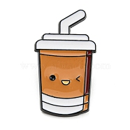 Food Theme Enamel Pins, Black Alloy Badge for Backpack Clothes, Coffee, Drink, 32x18.5x2mm(JEWB-G026-02C)