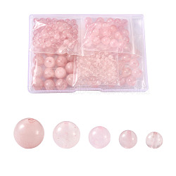 Pandahall Natural Round Loose Gemstone Rose Quartz Beads, 4mm/6mm/8mm/10mm/12mm, Hole: 0.8~1mm, 225pcs/box(G-TA0001-09)