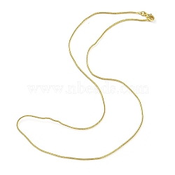 Brass Round Snake Chain Necklace for Women, Golden, 17.52 inch(44.5cm)(MAK-YW0001-07)