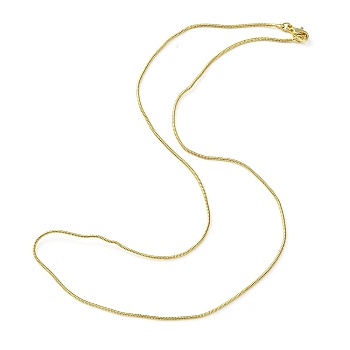 Brass Round Snake Chain Necklace for Women, Golden, 17.52 inch(44.5cm)