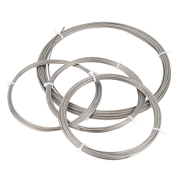 BENECREAT 4Roll 304 Stainless Steel Wire, Stainless Steel Color, 0.8~1.5mm, about 32.81 Feet(10m)/roll