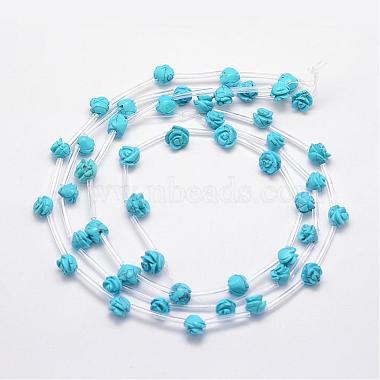 8mm Flower Synthetic Turquoise Beads