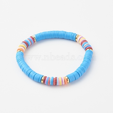 Bracelets élastiques faits à la main de perles heishi en pâte polymère(BJEW-JB0001-CPQ)-4