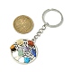 Alloy with Natural & Synthetic Mixed Gemstone Chip Pendant Keychain(KEYC-JKC00640-01)-3