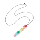 разноцветные стеклянные круглые ожерелья с подвесками из бисера(NJEW-JN04581-02)-4