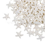 5 Strands Synthetic Turquoise Dyed Beads Strands, Starfish, Floral White, 13.4~15x13.5~14.8x5.2~5.5mm, Hole: 0.6mm, about 32pcs/strand, 14.21''(36.1cm)(G-CA0001-82)