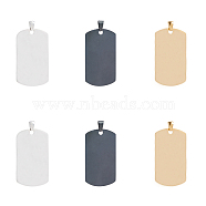 304 Stainless Steel Pendants, Stamping Blank Tag Rectangle, Mixed Color, 43x24x1mm, Hole: 3x6mm(STAS-PH0004-08)