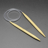 Rubber Wire Bamboo Circular Knitting Needles, More Size Available, Light Yellow, 780~800x2.5mm(TOOL-R056-2.5mm-01)