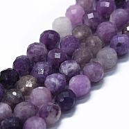 Natural Lilac Jade Beads Strands, Faceted(64 Facets), Round, 6mm, Hole: 0.8mm, about 62~67pcs/strand, 15.16~15.55 inch(38.5~39.5cm)(G-G927-14)