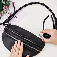 PU Leather Bag Handles, with Alloy Spring Gate Ring, for Bag Straps Replacement Accessories, Black, 720x14~31mm(FIND-WH0062-98B)
