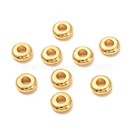 Brass Spacer Beads, Long-Lasting Plated, Flat Round/Disc, Heishi Beads, Real 18K Gold Plated, 6.5x2.5mm, Hole: 2.5mm(KK-P203-05G)