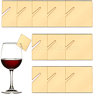 Acrylic Mirror Wine Glass Charms, Goblet Marker, Gold, Square, 50x50x1.5mm, 20pcs/box(AJEW-SC0002-53A-01)