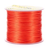 Japanese Flat Elastic Crystal String, Polyester Thread, for Stretch Bracelets Gemstone Jewelry Making, Orange Red, 0.5mm, about 65.6 yards(60m)/roll(EW-Z001-B24)