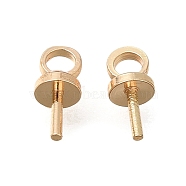 Brass Cup Pearl Peg Bails Pin Pendants, for Half Drilled Beads, Long-Lasting Plated, Light Gold, 7x3mm, Hole: 1.6mm, Pin: 0.8mm(KK-H506-10A-KCG)