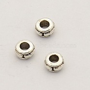 Antique Silver Rondelle Alloy Spacer Beads, 4x2mm, Hole: 1mm(X-PALLOY-N0002-05AS)