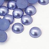 Half Round Domed Imitated Pearl Acrylic Cabochons, Cornflower Blue, 18x9mm(OACR-H001-10R)