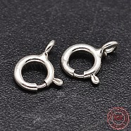925 Sterling Silver Spring Ring Clasps, Silver, 9x6x1.37mm, Hole: 1.7mm, about 116pcs/20g(STER-F014-06F)