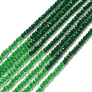 2 Colors Transparent Glass Beads Strands, Segmented Multi-color Beads, Faceted, Round, Lime Green, 2mm, Hole: 0.5~0.6mm, about 184~211pcs/strand, 15.28~15.75 inch(38.8~40cm)(GLAA-G093-01B)