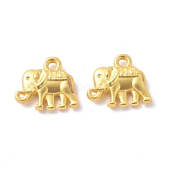Rack Plating Alloy Charms, Cadmium Free & Lead Free & Nickle Free, Elephant Charm, Matte Gold Color, 12x14x3mm, Hole: 1.6mm(FIND-I036-22MG)
